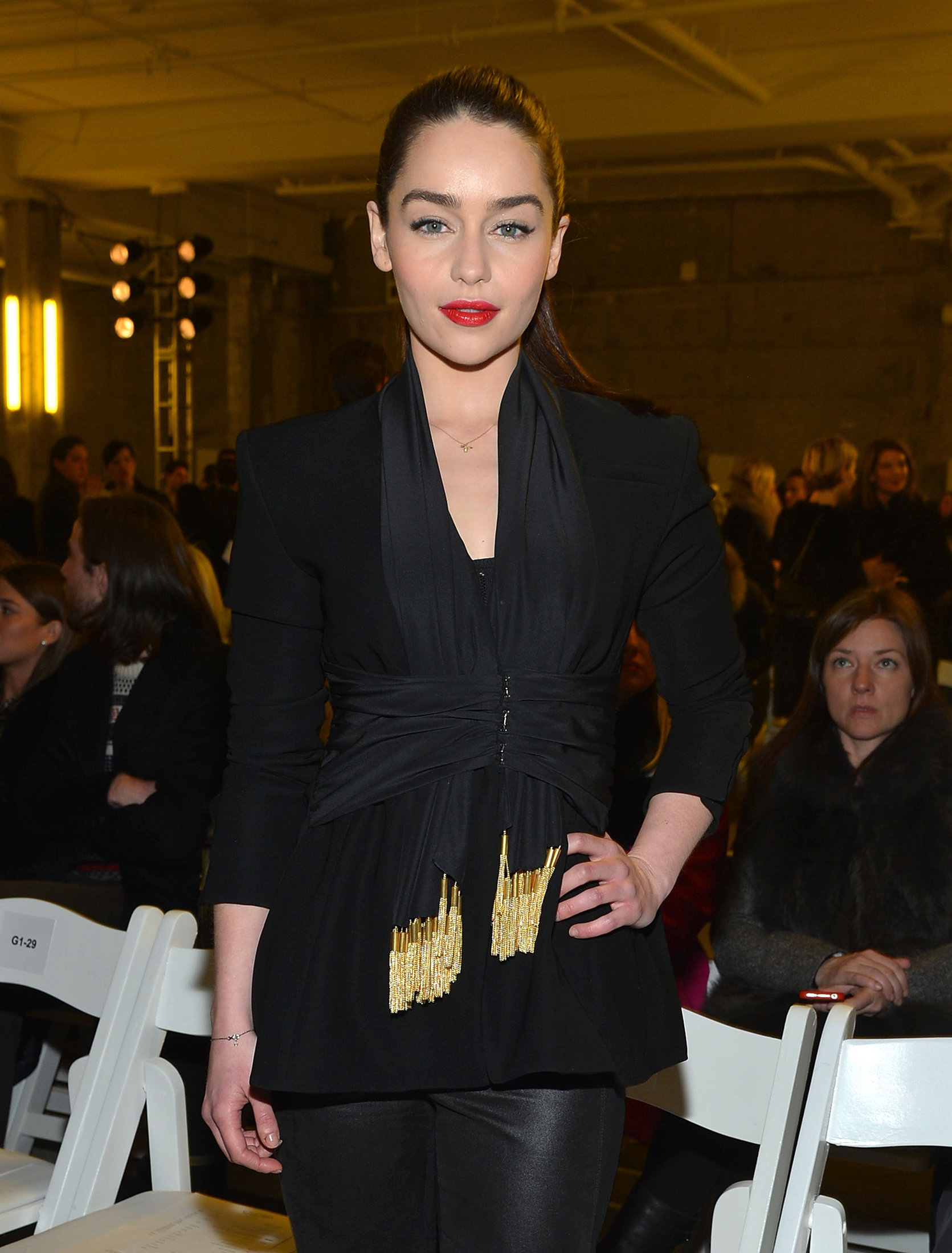 Emilia Clarke Fashion show during NYFW in New York - Feb 9, 2013 