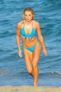 Emma Rigby - filming ‘Plastic’ on Miami Beach 01/16/13  