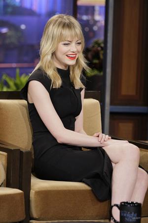 Emma Stone at The Tonight Show with Jay Leno in Burbank 1/8/13 