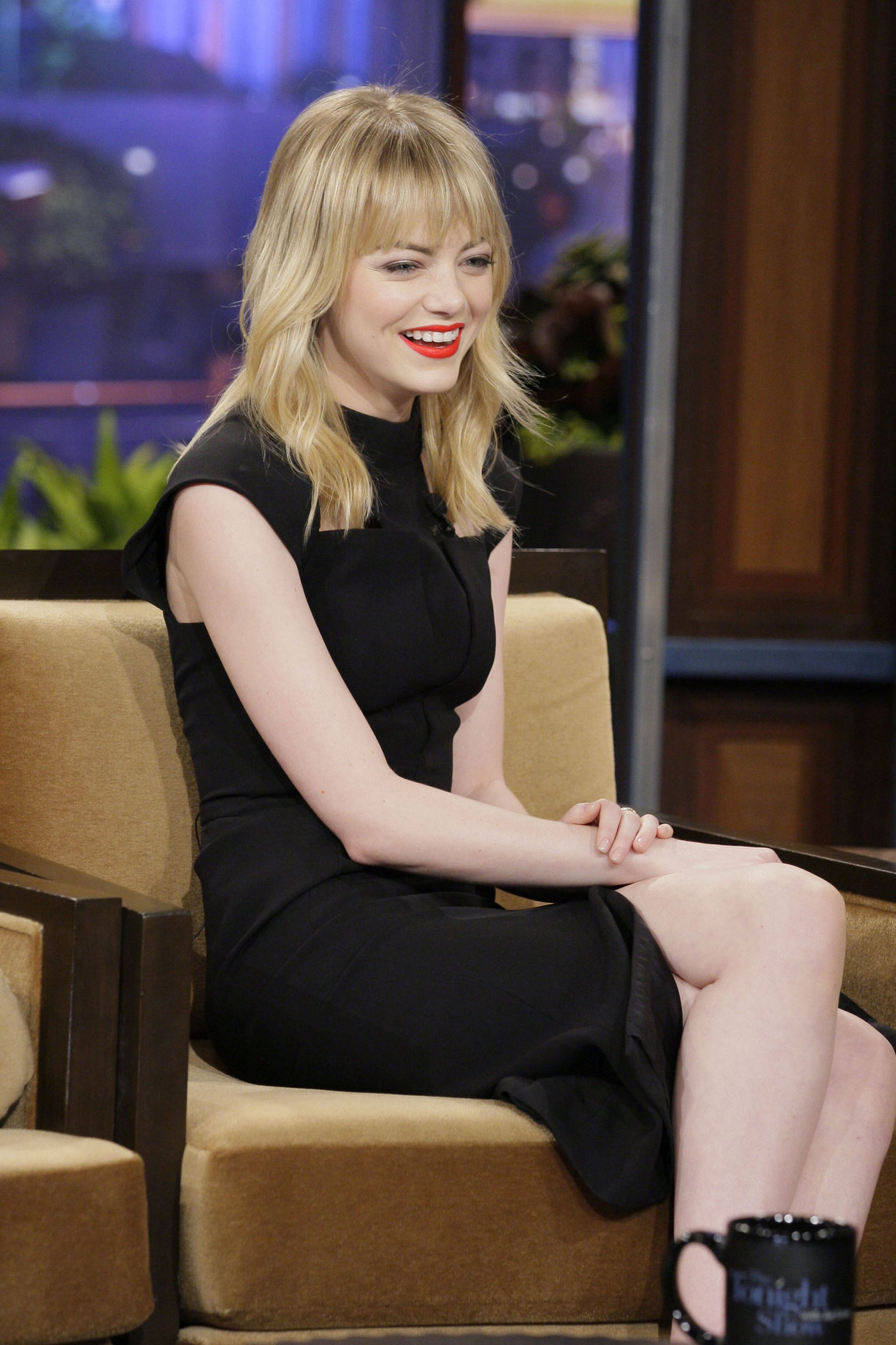Emma Stone at The Tonight Show with Jay Leno in Burbank 1/8/13 