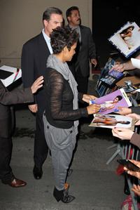 Halle Berry arrives for the Jimmy Kimmel Show in Los Angeles on March 20, 2013