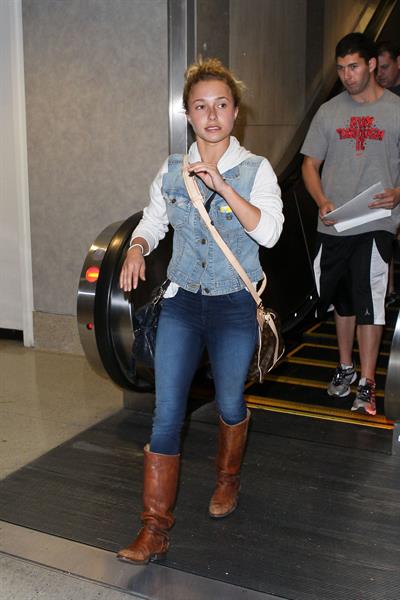 Hayden Panettiere arriving at LAX Airport and signing autographs on May 29, 2013