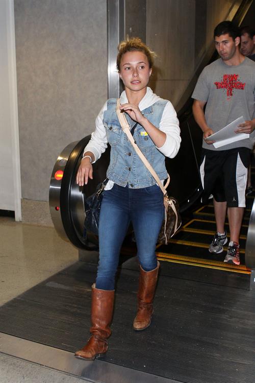 Hayden Panettiere arriving at LAX Airport and signing autographs on May 29, 2013