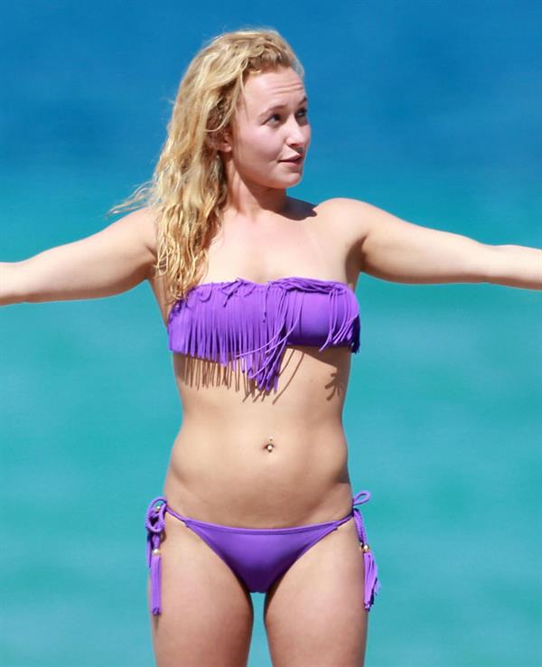 Hayden Panettiere on the beach in Hollywood, Florida 3/30/13 
