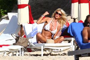 Victoria Silvstedt - white bikini in St. Barts 1/3/13  