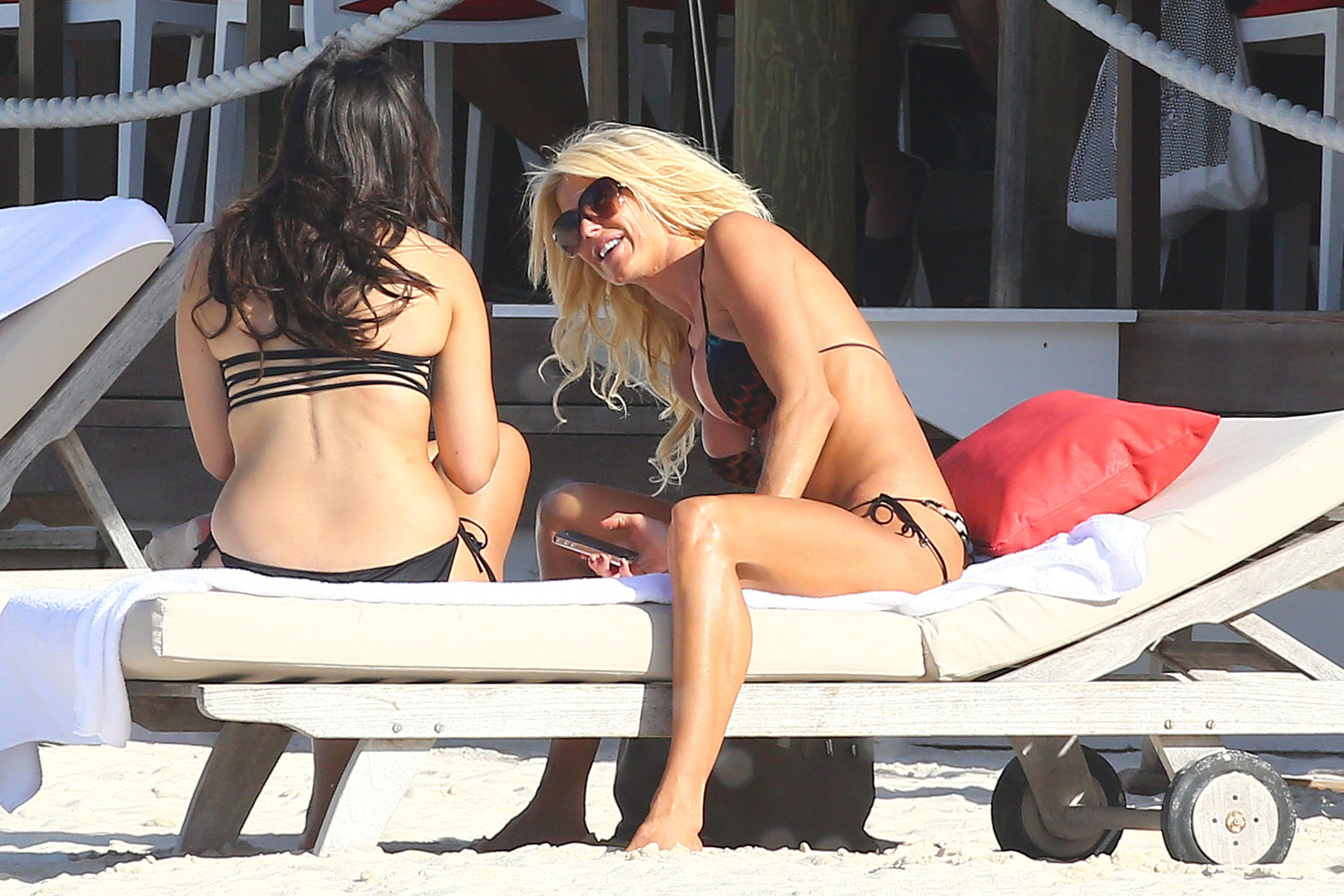 Victoria Silvstedt in a bikini on the beach in St. Barts 1/5/13