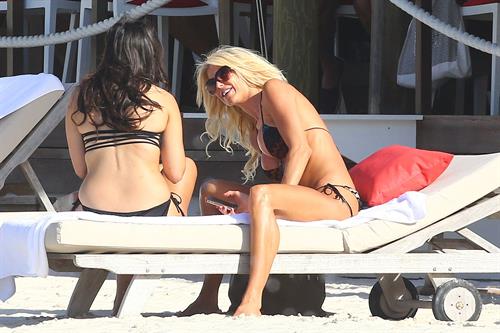 Victoria Silvstedt in a bikini on the beach in St. Barts 1/5/13