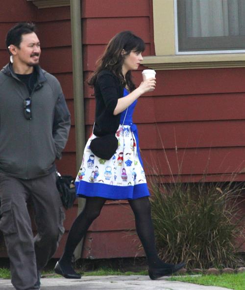 Zooey Deschanel on the set of 'New Girl in Los Angeles December 4, 2012 