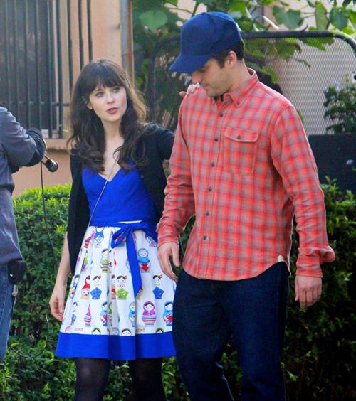 Zooey Deschanel on the set of 'New Girl in Los Angeles December 4, 2012 