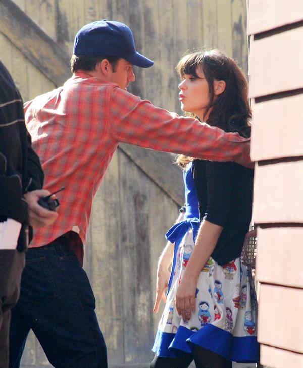 Zooey Deschanel on the set of 'New Girl in Los Angeles December 4, 2012 