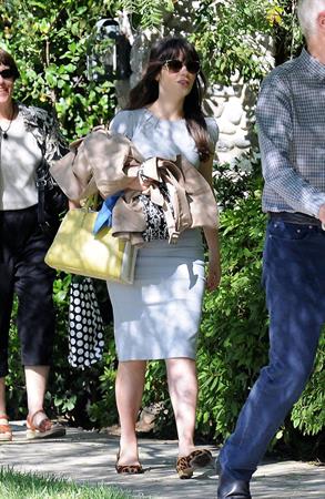 Zooey Deschanel - Heads to a family party in LA - August 26, 2012