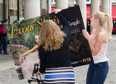 Helen Flanagan - Launches PETA's campaign to raise awareness of the use of eotic animal skins in London (23.05.2013) 