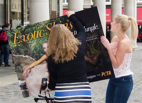 Helen Flanagan - Launches PETA's campaign to raise awareness of the use of eotic animal skins in London (23.05.2013) 