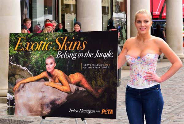 Helen Flanagan - Launches PETA's campaign to raise awareness of the use of eotic animal skins in London (23.05.2013) 