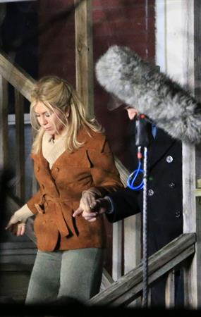 Jennifer Aniston on the set of 'Untitled Elmore Leonard Project' in Stamford, CT 2/12/13 