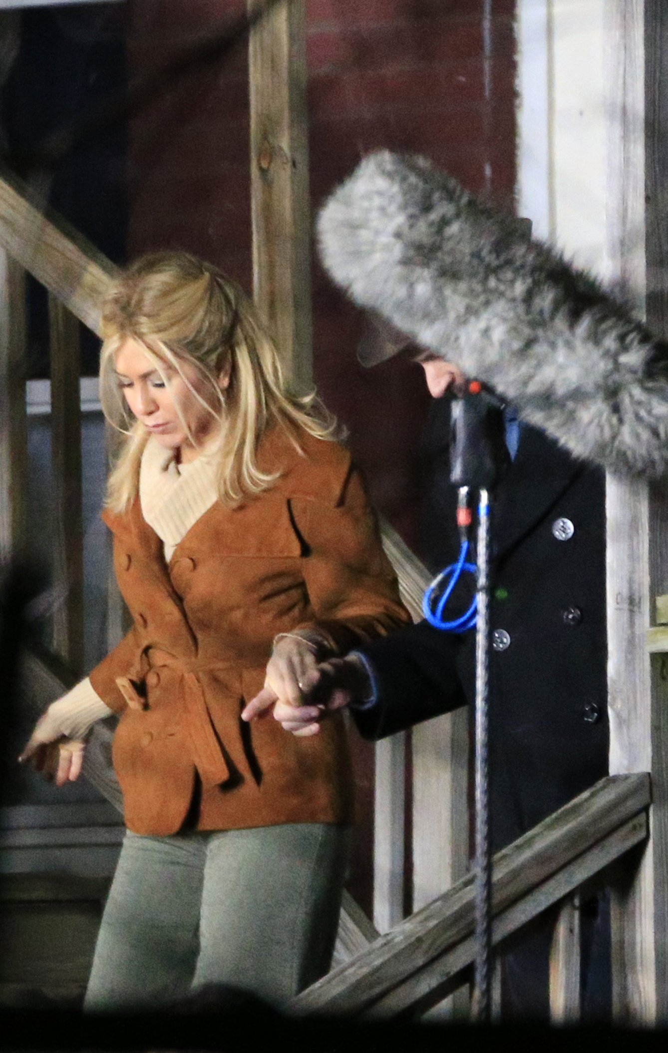 Jennifer Aniston Pictures Jennifer Aniston on the set of 'Untitled Elmore Leonard Project' in Stamford, CT 2/12/13