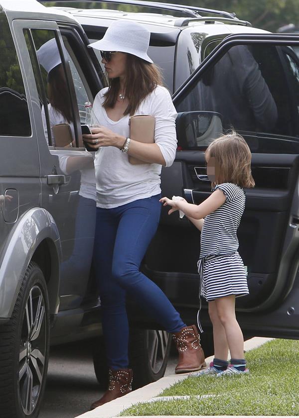 Jennifer Garner Takes daughter Seraphina Affleck to private party in Brentwood (April 28, 2013) 