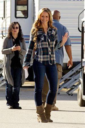 Jennifer Love Hewitt on the set of The Client List in Sherman Oaks February 1, 2013 