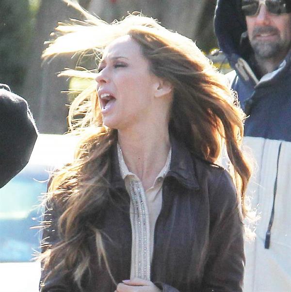 Jennifer Love Hewitt filming The Client List and really getting into character in between takes. January 10, 2013 