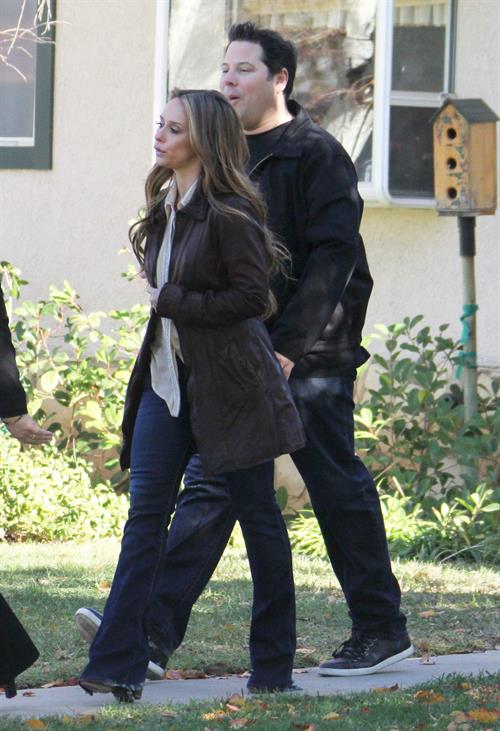 Jennifer Love Hewitt filming The Client List and really getting into character in between takes. January 10, 2013 