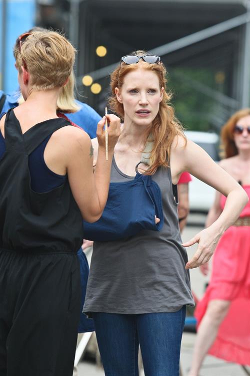Jessica Chastain - The set of  The Disappearance of Eleanor Rigby  in New York City (13 Jul 2012)