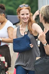 Jessica Chastain - The set of  The Disappearance of Eleanor Rigby  in New York City (13 Jul 2012)