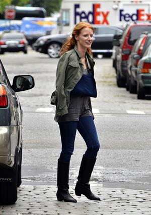 Jessica Chastain - The set of  The Disappearance of Eleanor Rigby  in New York City (13 Jul 2012)