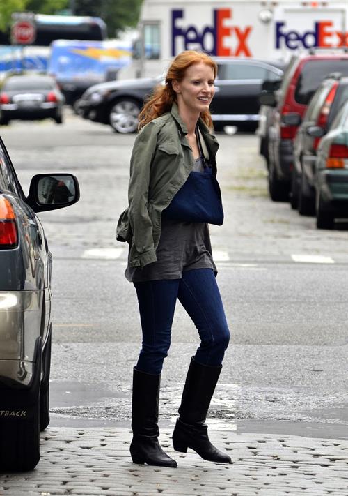 Jessica Chastain - The set of  The Disappearance of Eleanor Rigby  in New York City (13 Jul 2012)
