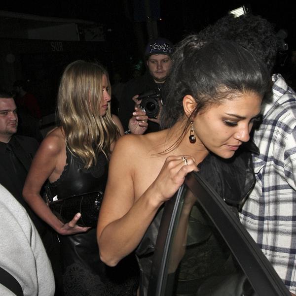Jessica Szohr and Nicky Hilton outside Sur Lounge in West Hollywood on March 27, 2012