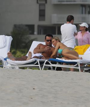 Joanna Krupa bikini candids on the beach in Miami 1/1/13 