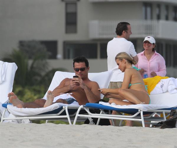 Joanna Krupa bikini candids on the beach in Miami 1/1/13 