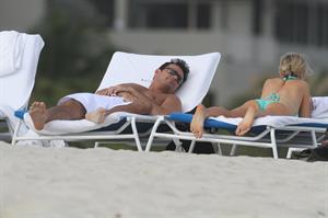 Joanna Krupa bikini candids on the beach in Miami 1/1/13 