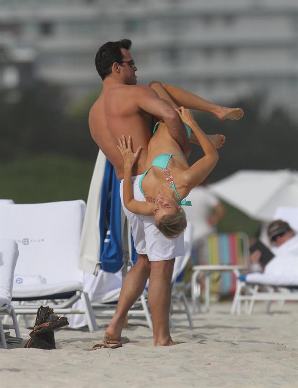 Joanna Krupa bikini candids on the beach in Miami 1/1/13 