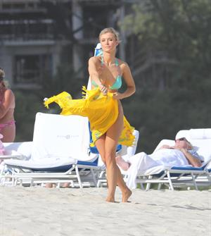 Joanna Krupa bikini candids on the beach in Miami 1/1/13 