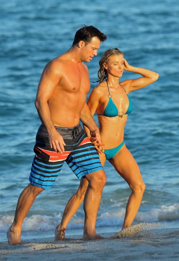 Joanna Krupa bikini candids on the beach in Miami 11/3/12