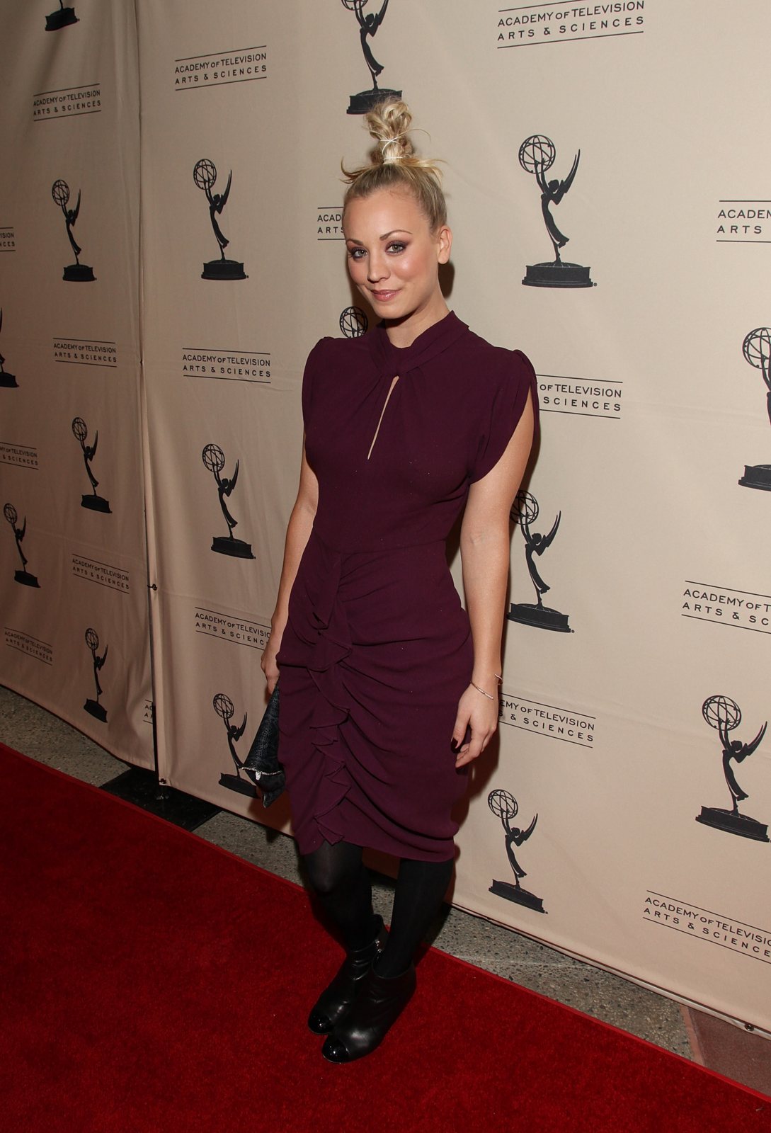 Kaley Cuoco Pictures Kaley Cuoco attending the Academy of Television Arts Sciences at Leonard H Goldenson Theatre on February 18, 2010