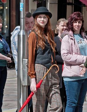 Karen Gillan - Set of 'Not Another Happy Ending' - July 30, 2012