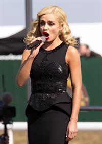 Katherine Jenkins Sings National Anthem during Grand National Day at Aintree Racecourse - Liverpool, Apr. 6, 2013 