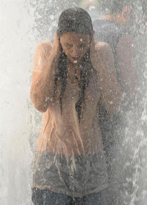 Katie Holmes Films  Mania Days  in Washington Square Park (May 21, 2013) 