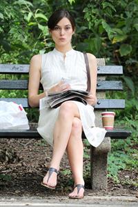Keira Knightley on the set of 'Can A Song Save Your Life' in Central Park 8/7/12 