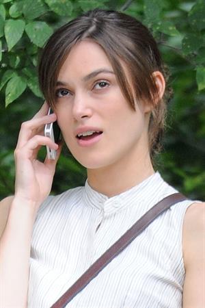 Keira Knightley on the set of 'Can A Song Save Your Life' in Central Park 8/7/12 