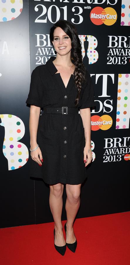 Lana Del Rey Attends the 2013 BRIT Awards at the O2 Arena in London on February 20, 2013