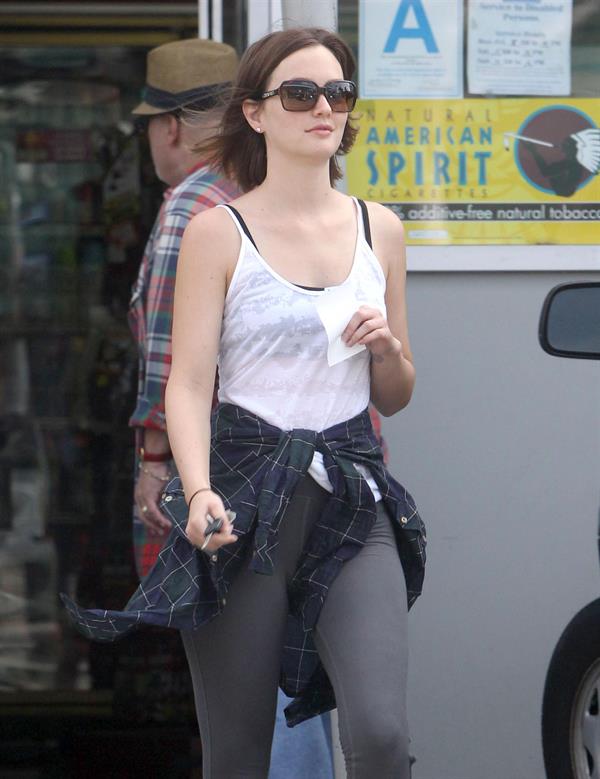 Leighton Meester at a gas station in Hollywood 3/10/13 