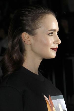 Lily Collins Givenchy Show Fashion Week 9/29/13