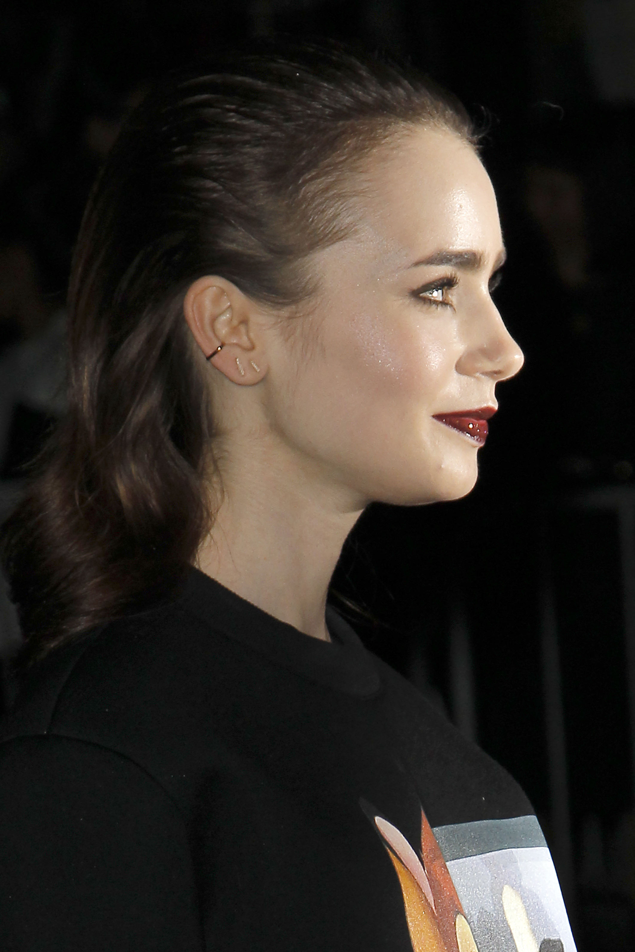 Lily Collins Givenchy Show Fashion Week 9/29/13