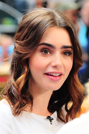 Lily Collins Outside 'Good Morning America' studio - New York, Aug. 7, 2013 