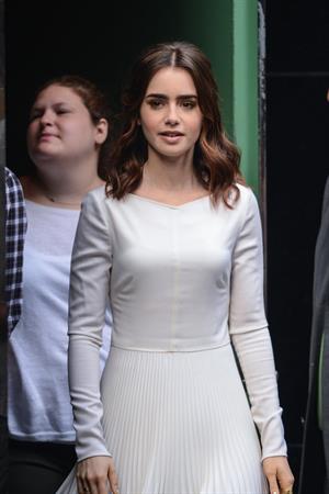 Lily Collins Outside 'Good Morning America' studio - New York, Aug. 7, 2013 