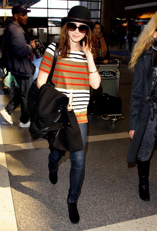 Lily Collins LAX airport in Los Angeles, March 4, 2013 