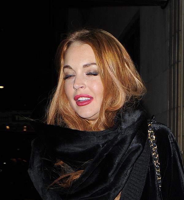 Lindsay Lohan Outside China Tang restaurant in London - Jan 4, 2013