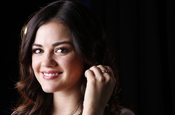 Lucy Hale posing for Carlo Allegri portraits in New York City - November 20, 2012 